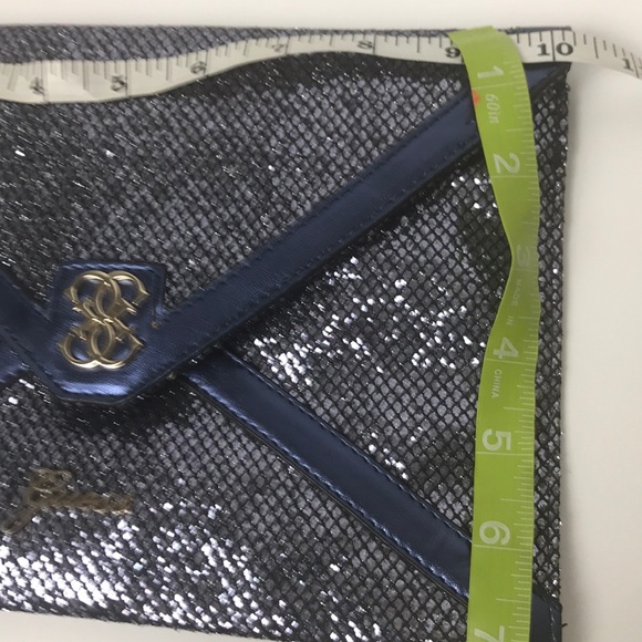 GUESS 7”X10” BLUE SPARKLE ENVELOPE CLUTCH PURSE NW - Picture 8 of 8